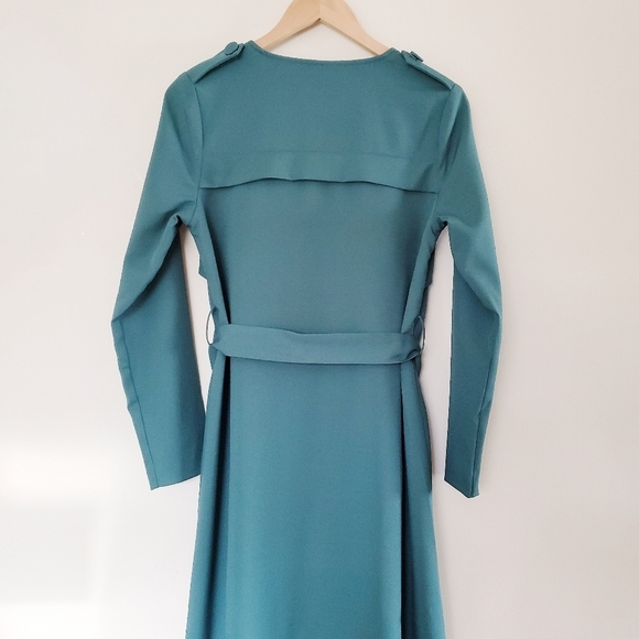 HILARY MacMillan Classic Long Belted Trench Coat Women's XS - Picture 5 of 10